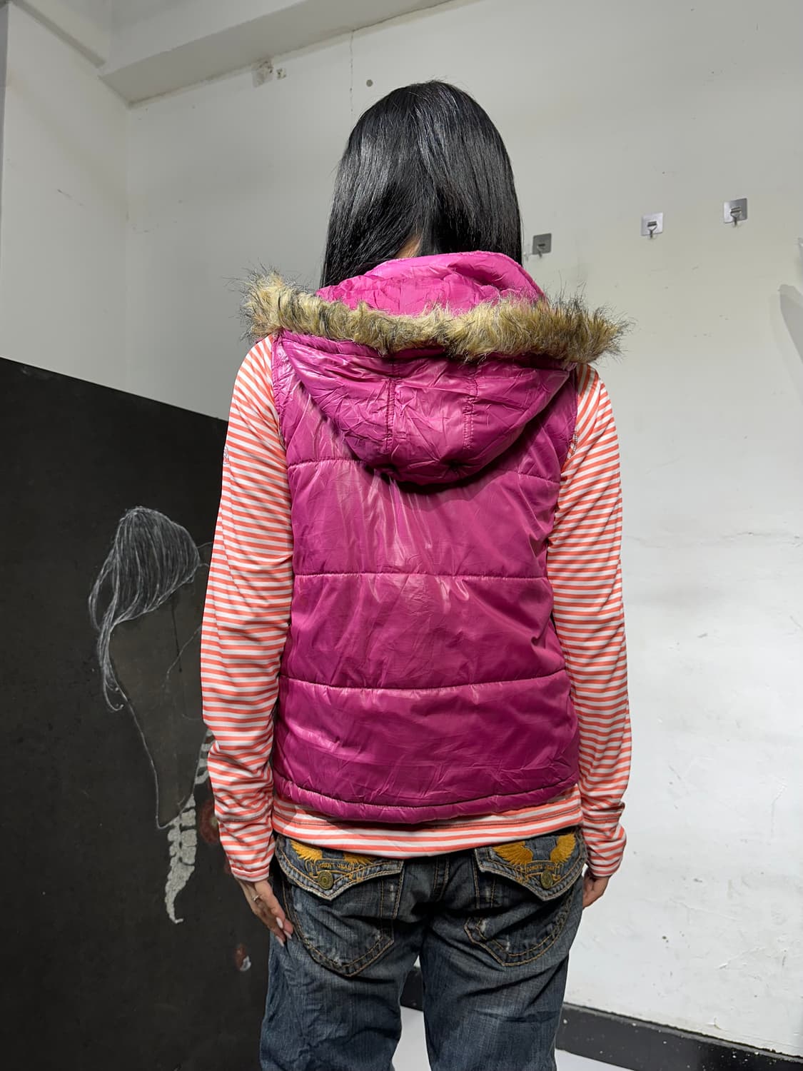 Jpn 일본빈티지 y2k 갸루 올프죠 페딩 조끼 상품이미지6