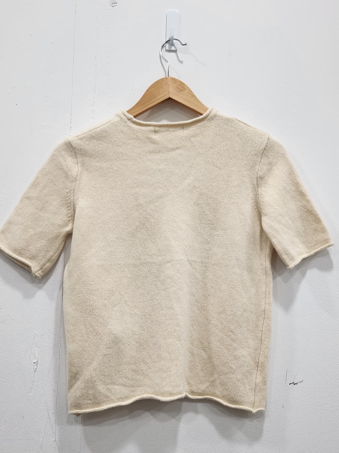 [F] 아이보리 반팔 니트 여성 프리사이즈 상품이미지3