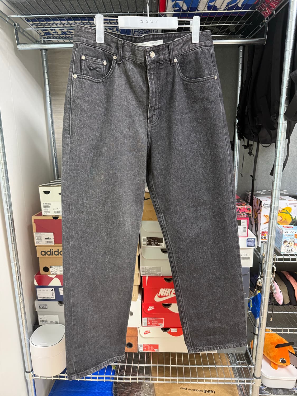 플랙진 x 언어펙티트 흑청 데님 셋업 (상의 M 하의 L) 상품이미지5