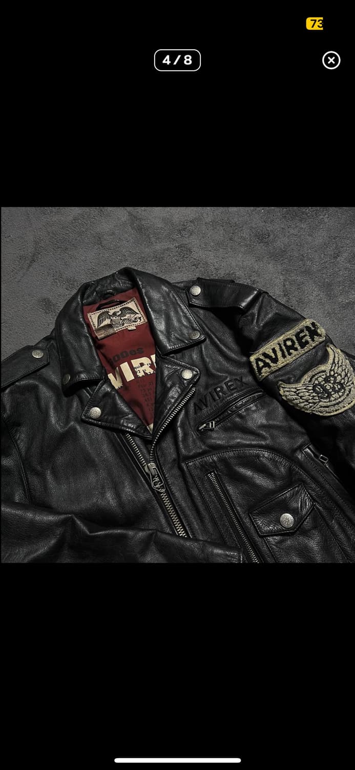 90's 아비렉스 소가죽 라이더 자켓 상품이미지4