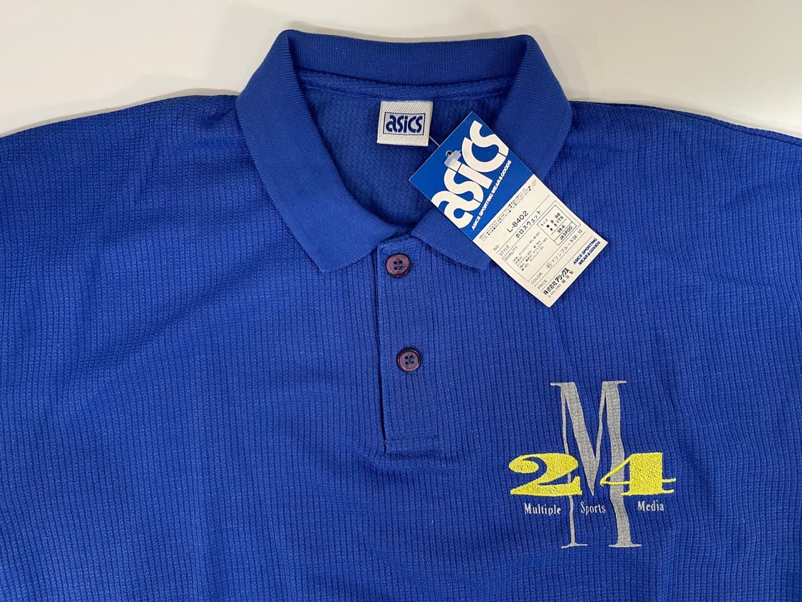 아식스 빈티지 90s 폴로 셔츠 올드 ASICS OLD 1990 블루 L 상품이미지2