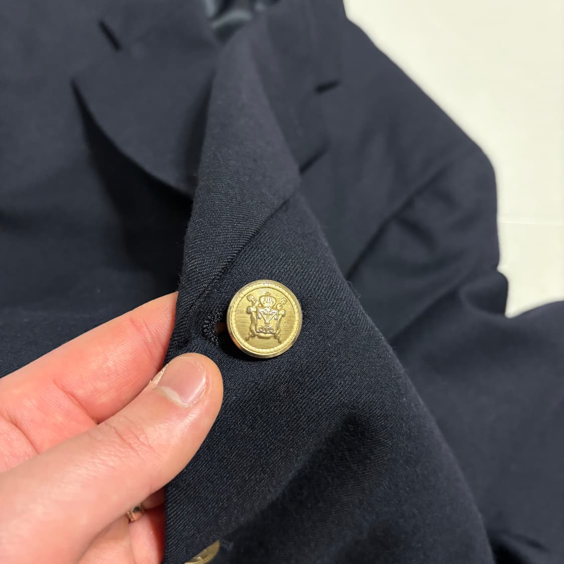 정품 뉴욕커 금장 울 블레이저 자켓 다크네이비 상품이미지5