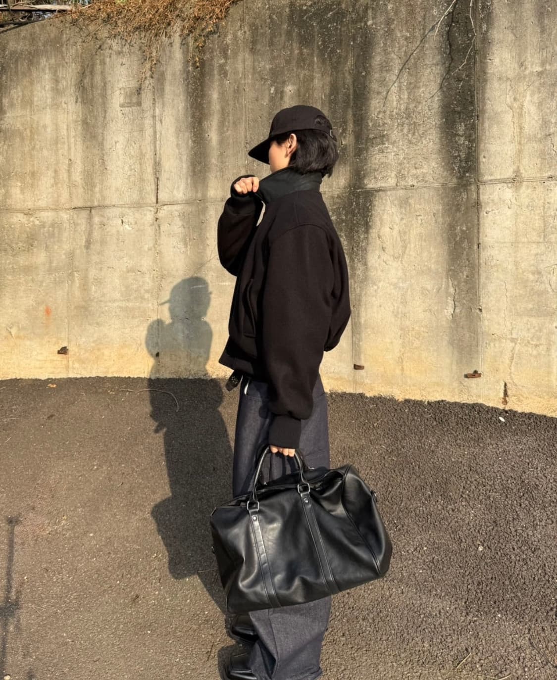 홀리스 바시티 크롭 자켓 black 상품이미지4