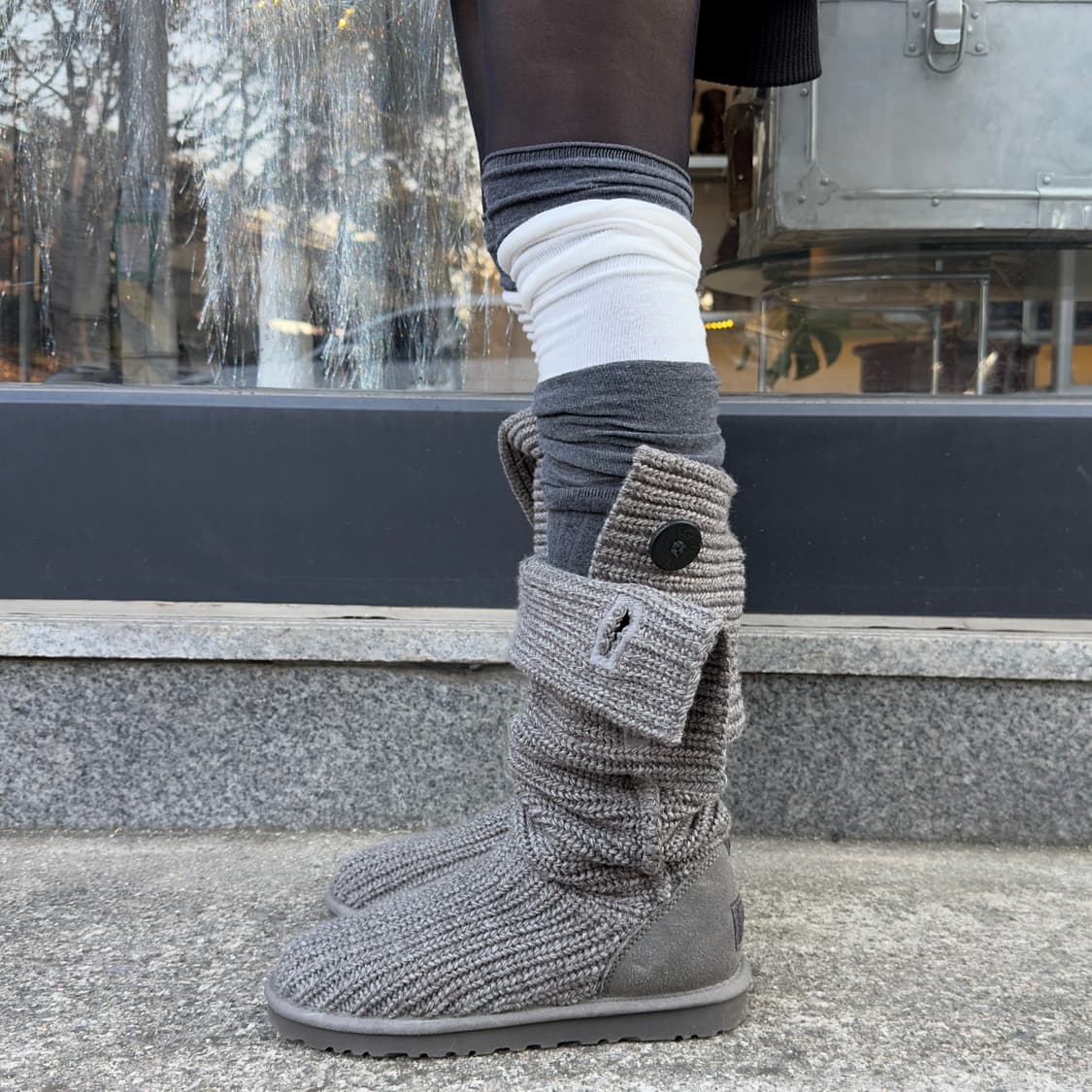 2000s Y2K 니트 카디 어그 부츠 상품이미지5