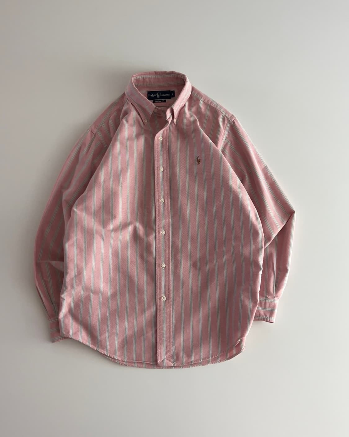 폴로 랄프로렌 핑크 스트라이프 옥스포드 셔츠 L 상품이미지1