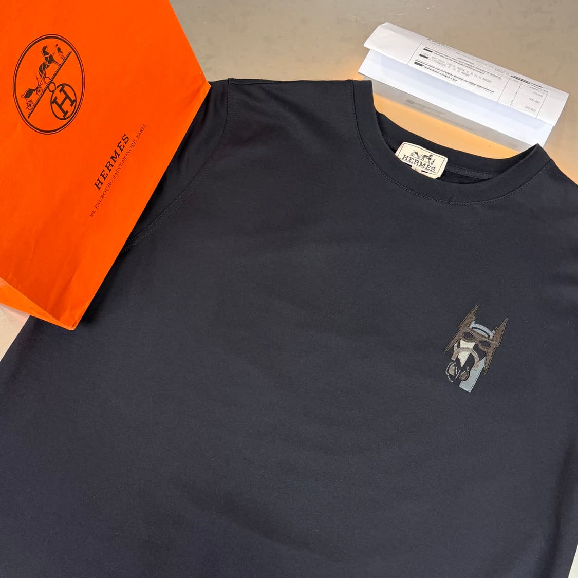 [리오브] 에르메스 배트맨 배틀 홀스 레더 패치 반팔 상품이미지3