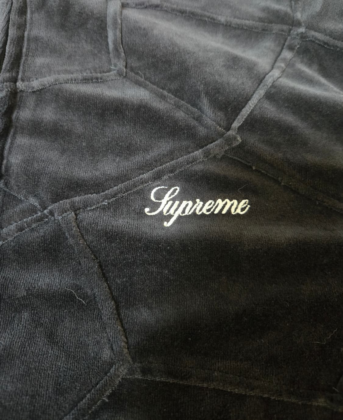 슈프림 패치워크 벨루어 트랙 자켓 블랙 - 25SS 상품이미지4