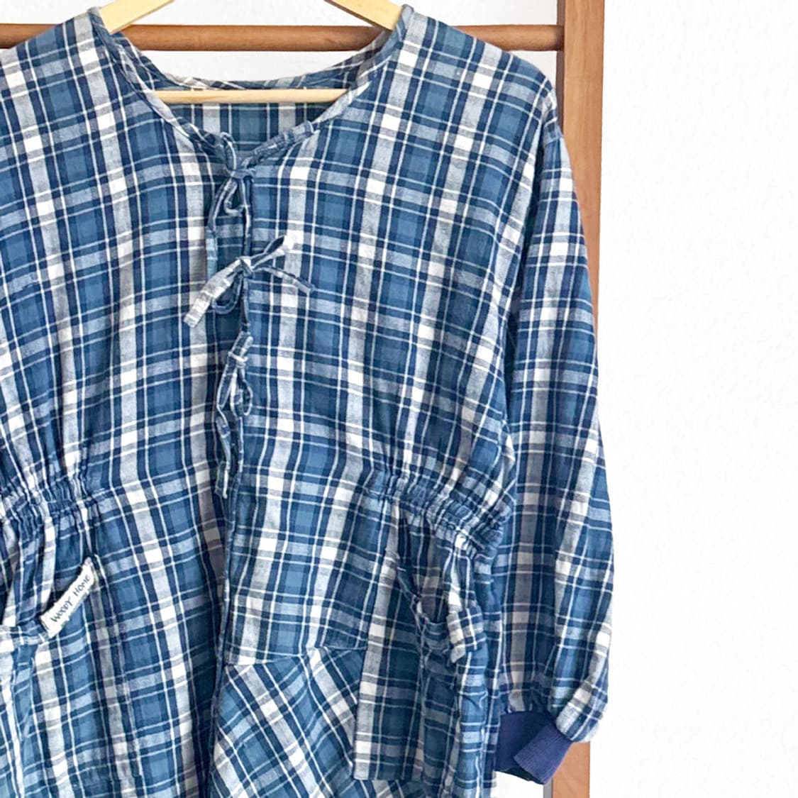블루 코티지 체크 원피스 상품이미지4