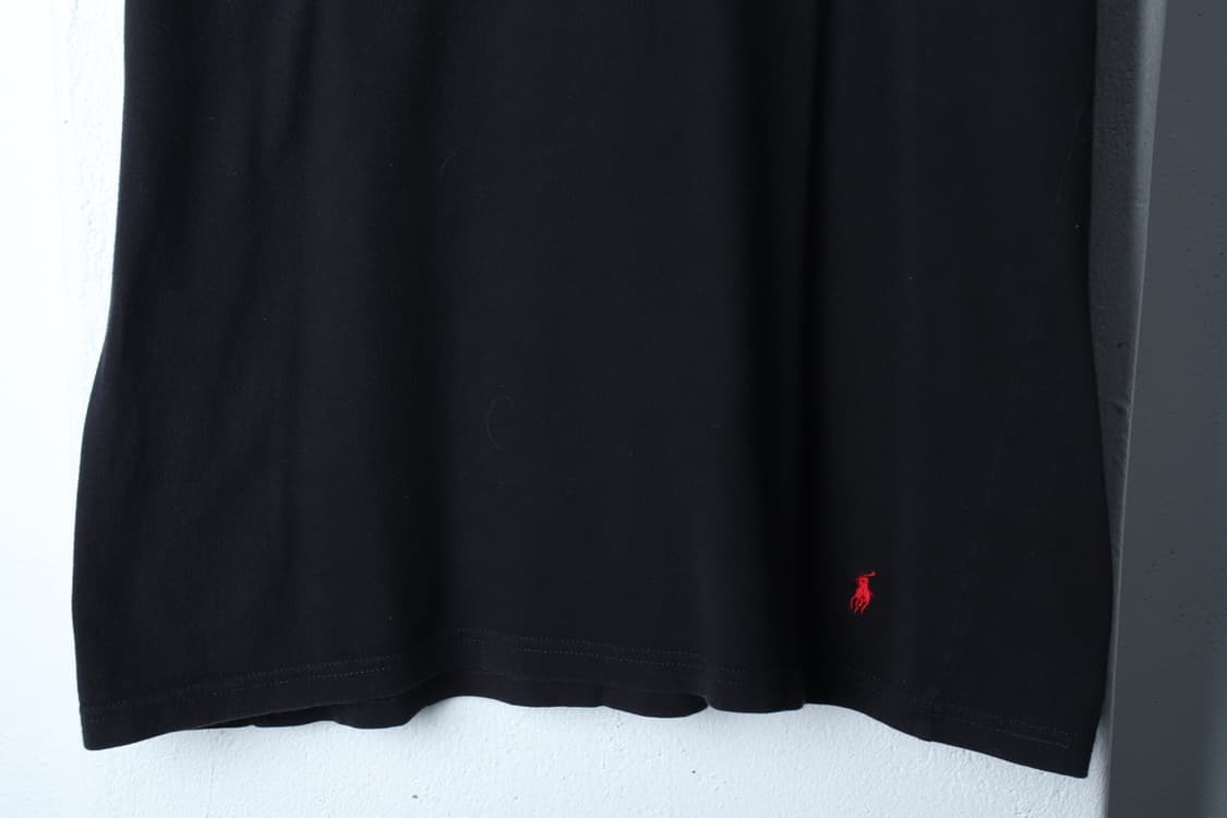 (L-XL) 폴로 랄프로렌 반팔 티셔츠 블랙 무지 레드포니-H30199 상품이미지4