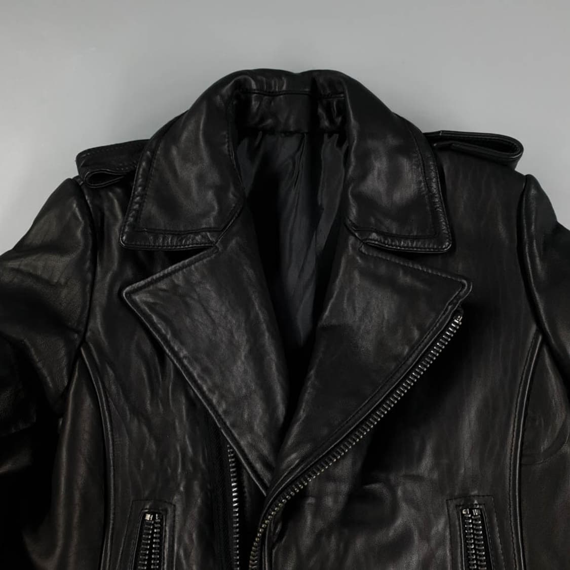 빈티지 블랙 램스킨 양가죽 와투케 Y2K 펑크 락시크  상품이미지6