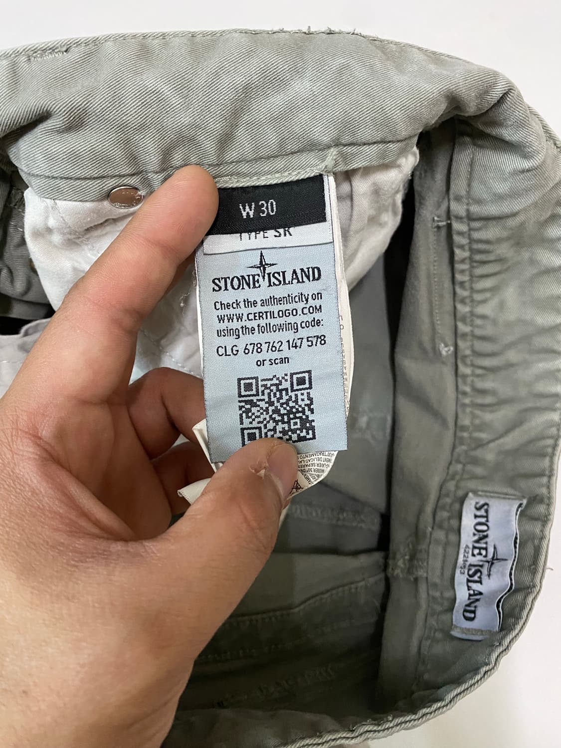 스톤아일랜드 카키 면바지 W30 상품이미지4