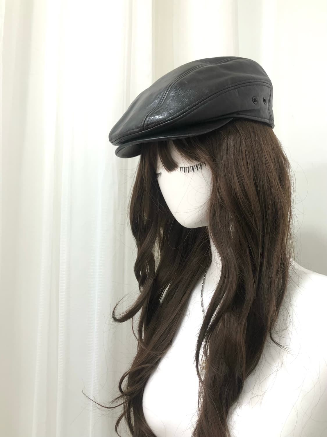 black leather basic hunting cap 상품이미지2