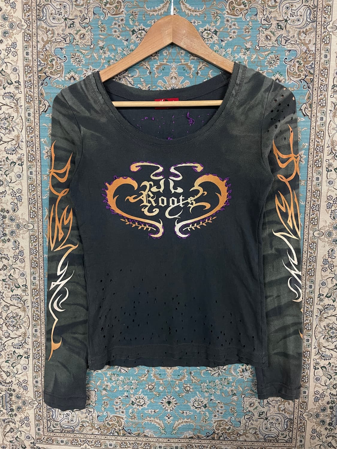 JPN Y2K 핀터 딱붙 데미지 롱슬리브1687 상품이미지1