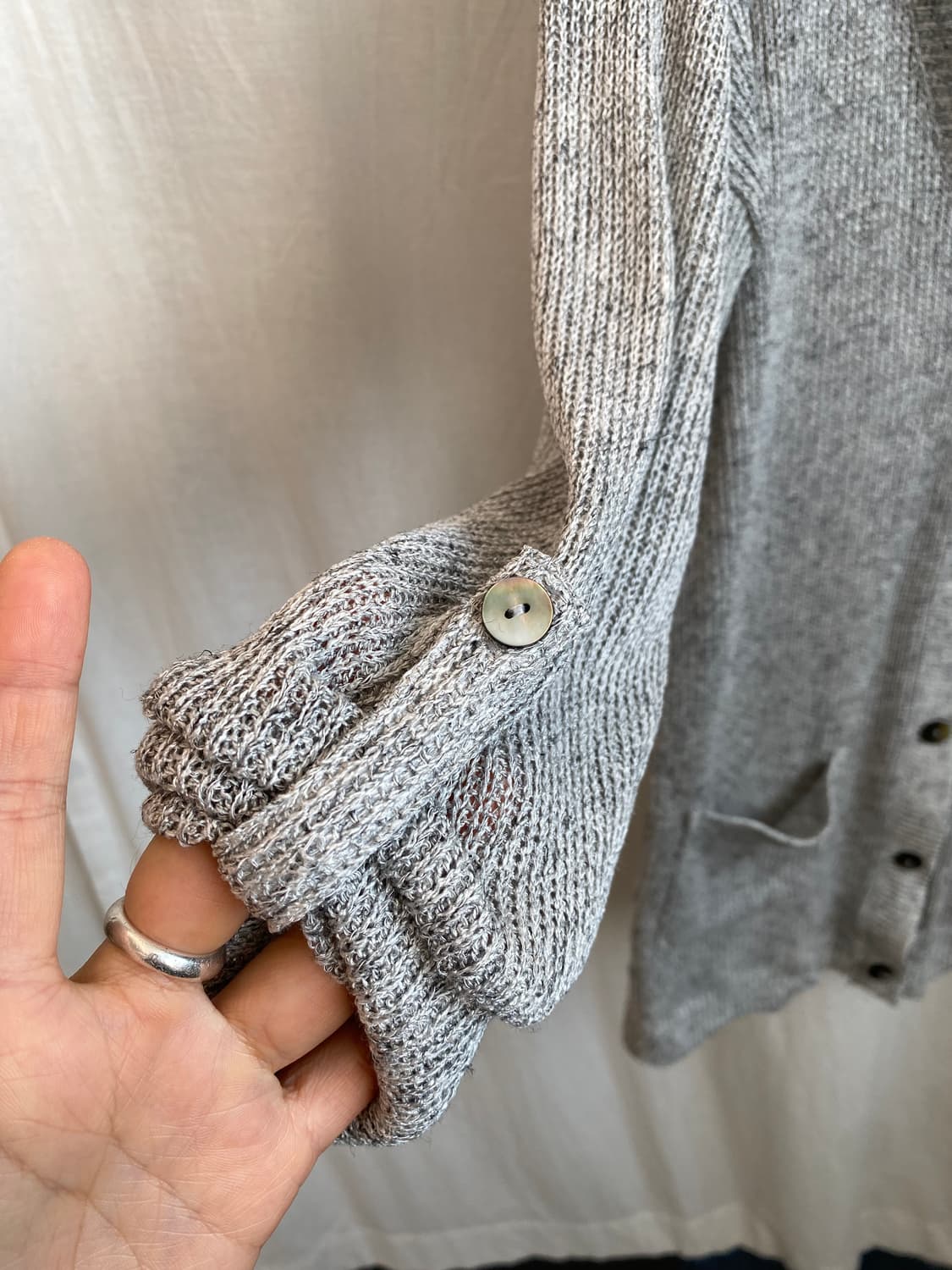 CIAOPANIC 린넨혼방 7부 가디건(M) 상품이미지6