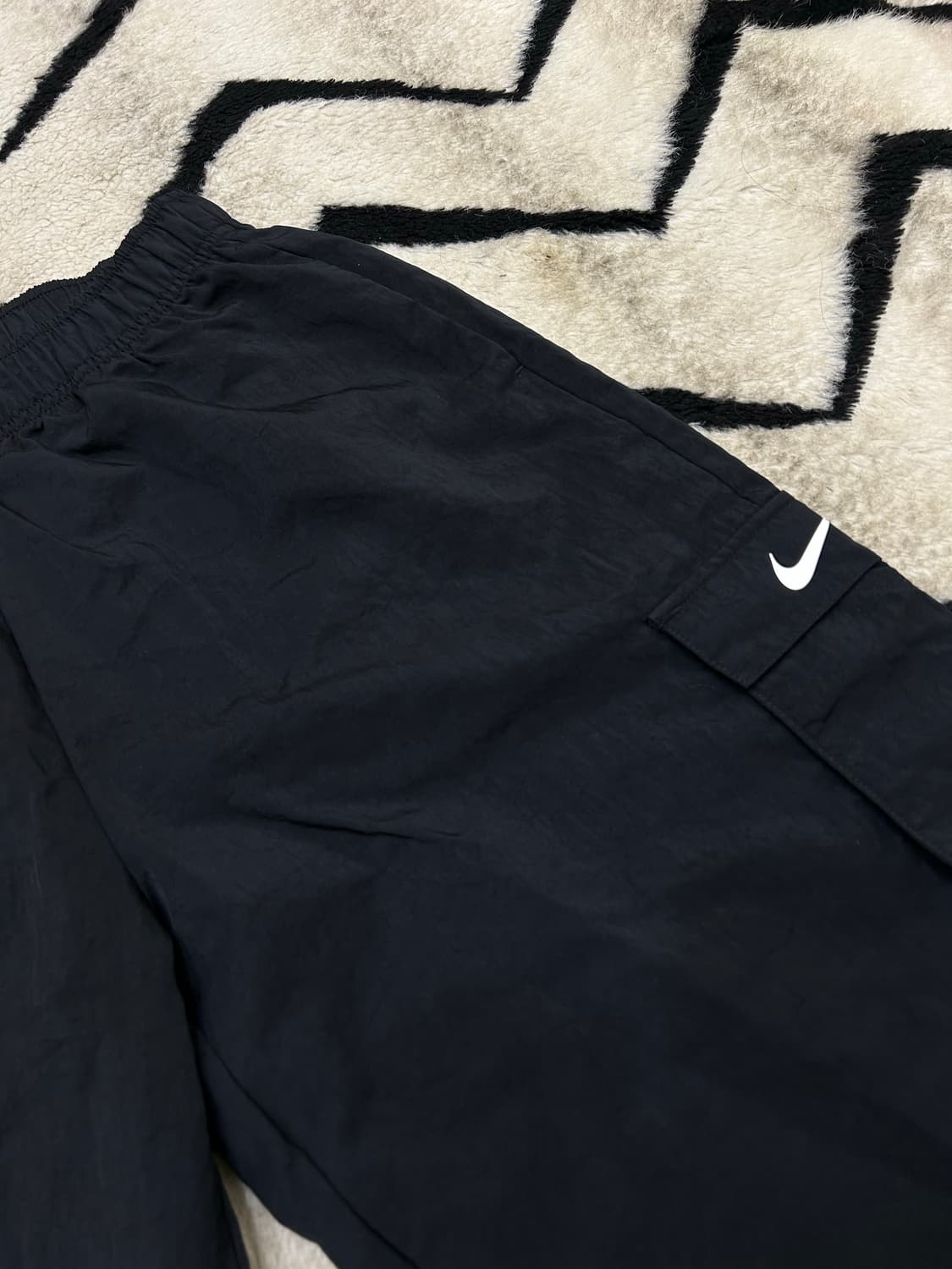 [M]나이키 스우시 와이드 우븐 카고 팬츠/블랙 상품이미지1