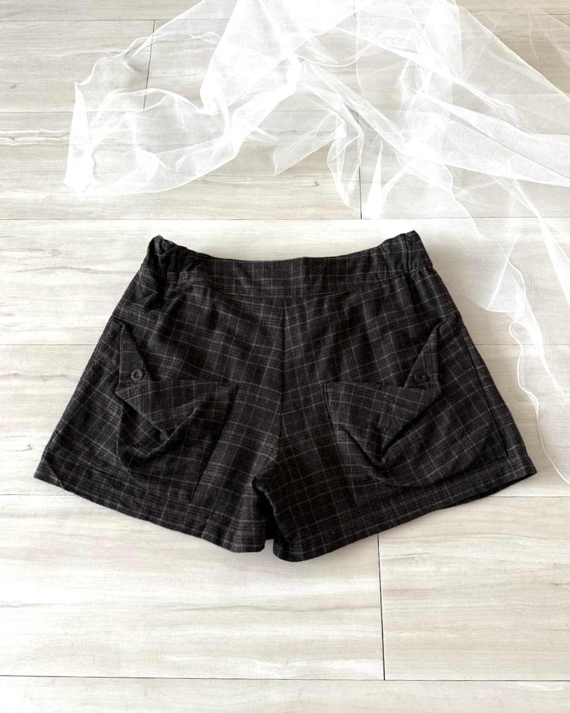 Deep mocha brown lana wool short pants 상품이미지6