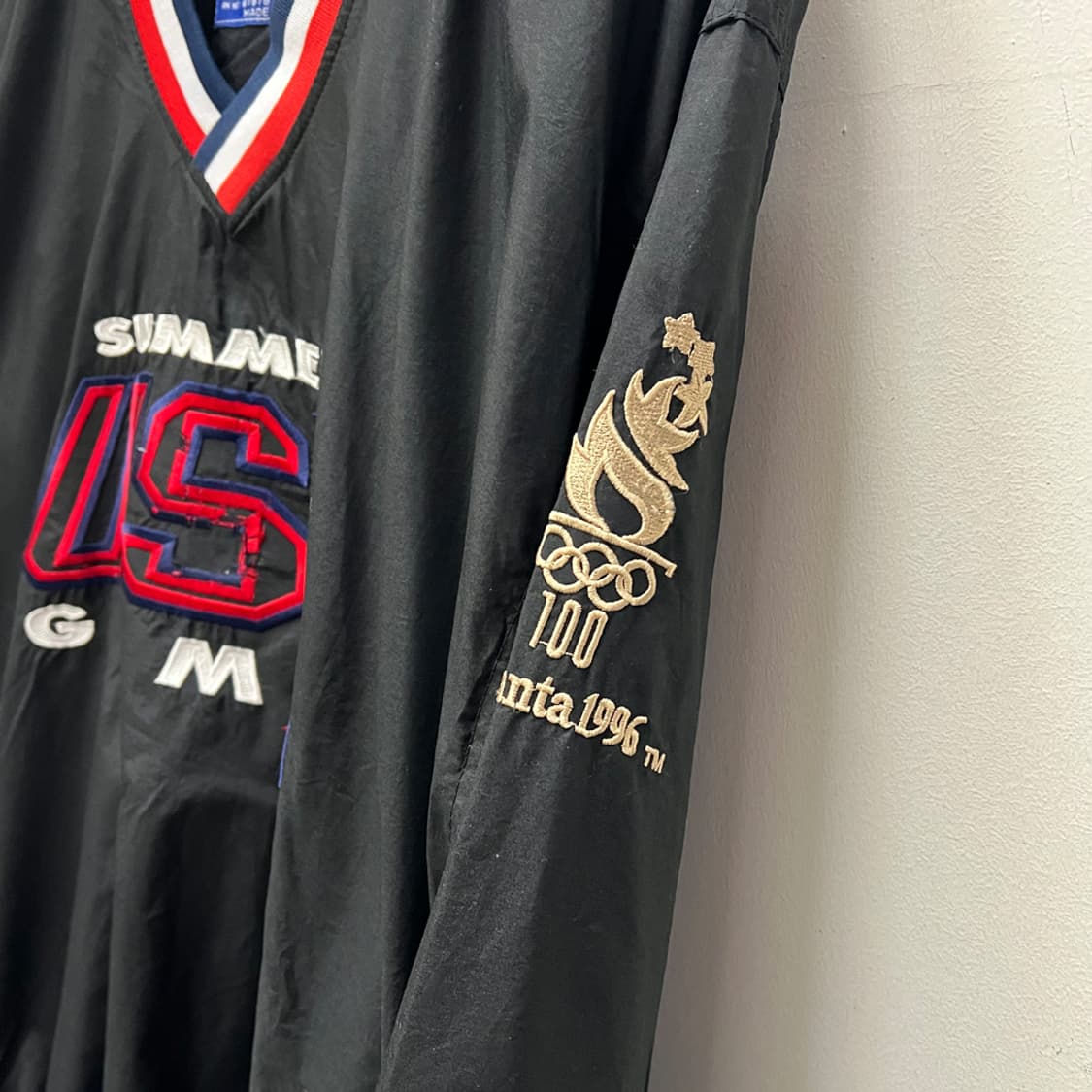 90s USA 1996 애틀랜타 올림픽 썸머 게임 바람막이 웜업 XL 상품이미지4