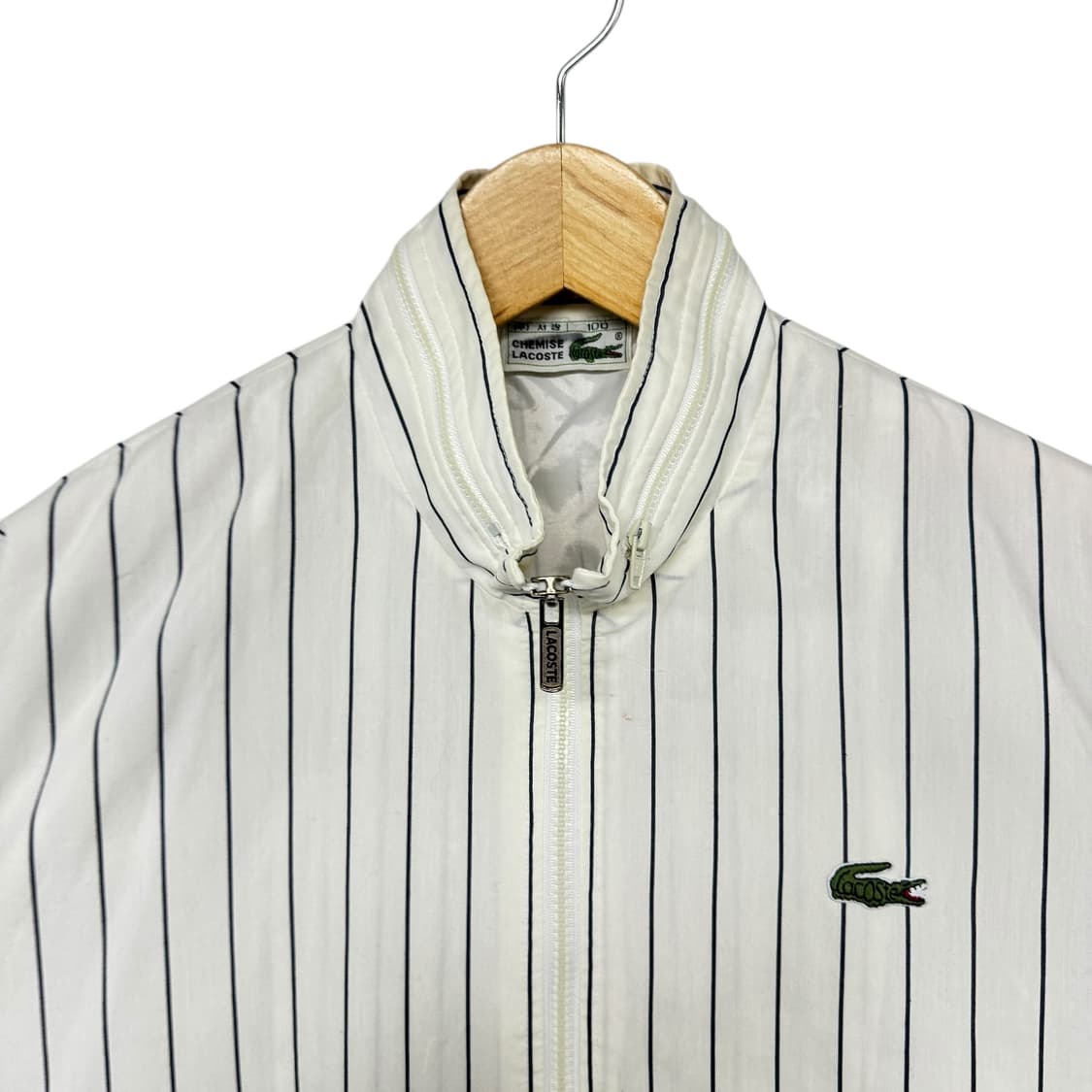 라코스테 로고 스트라이프 블루종 집업 상품이미지2