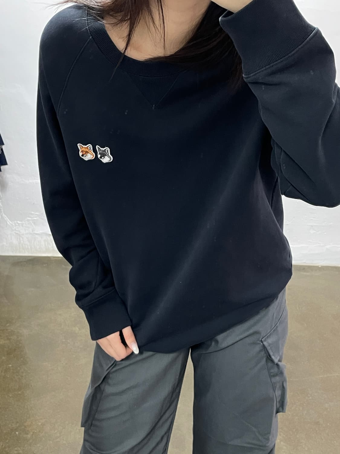 메종키츠네 더블 폭스 맨투맨 블랙 1 상품이미지1