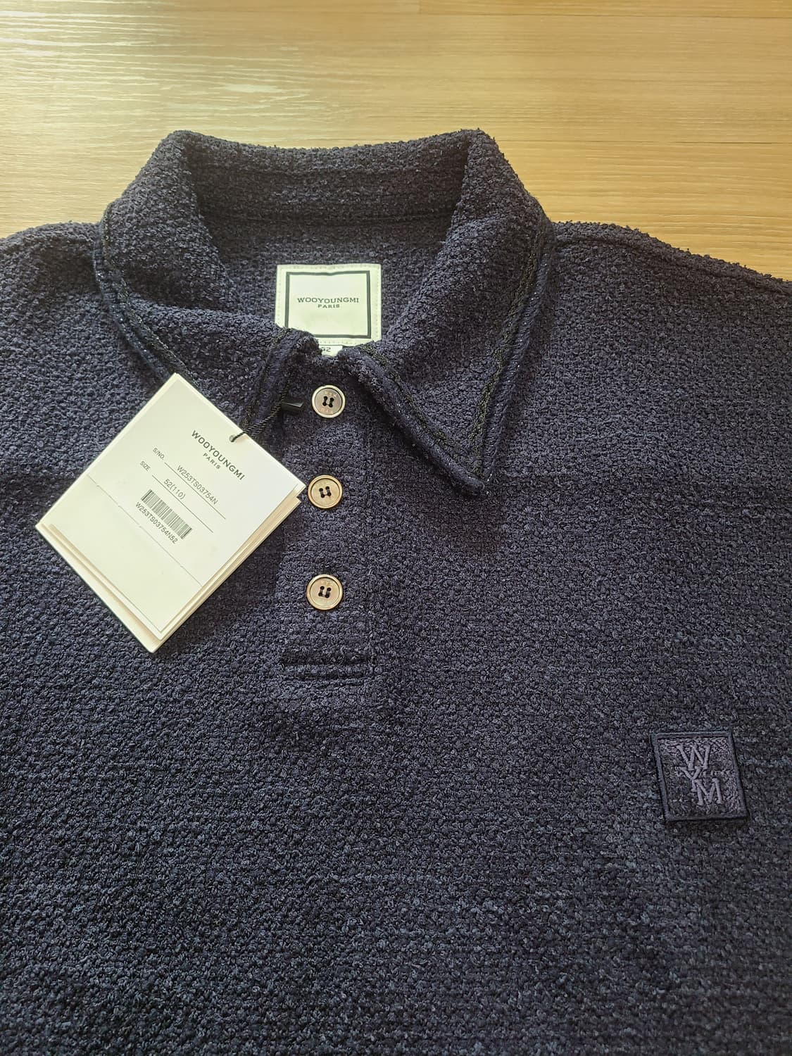 [정품/새상품] 우영미 네이비 트위드 폴로 티셔츠 상품이미지2