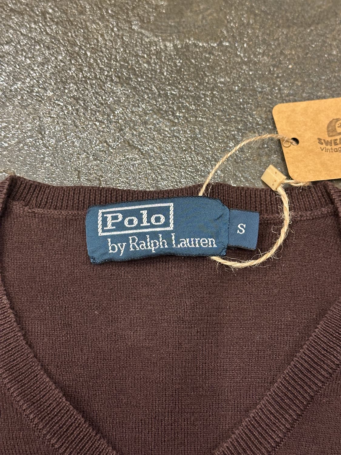 폴로 랄프로렌 초콜릿브라운 브이넥 니트 S 상품이미지3