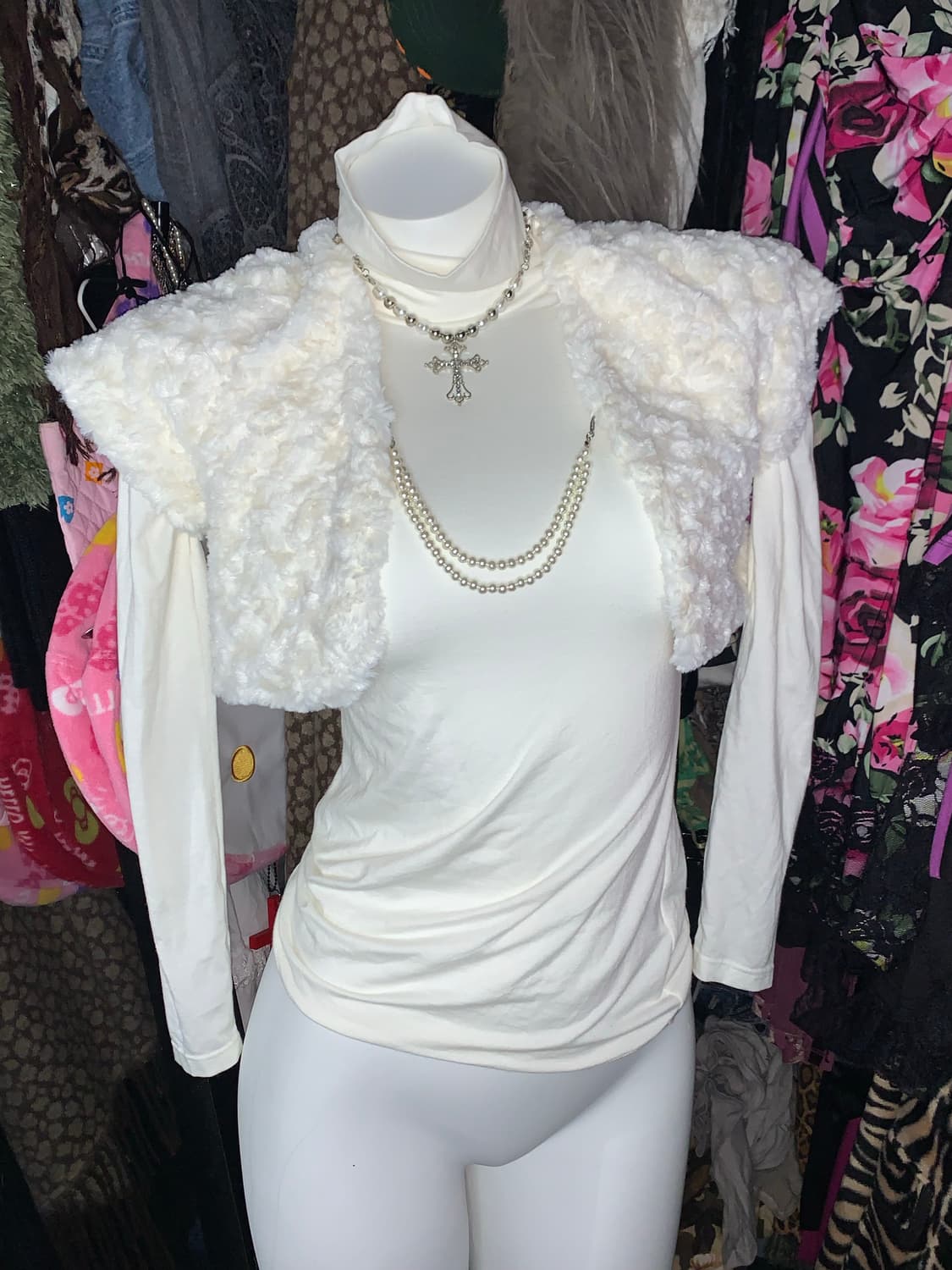 히메갸루 나나하치st 퍼 진주볼레로 상품이미지1