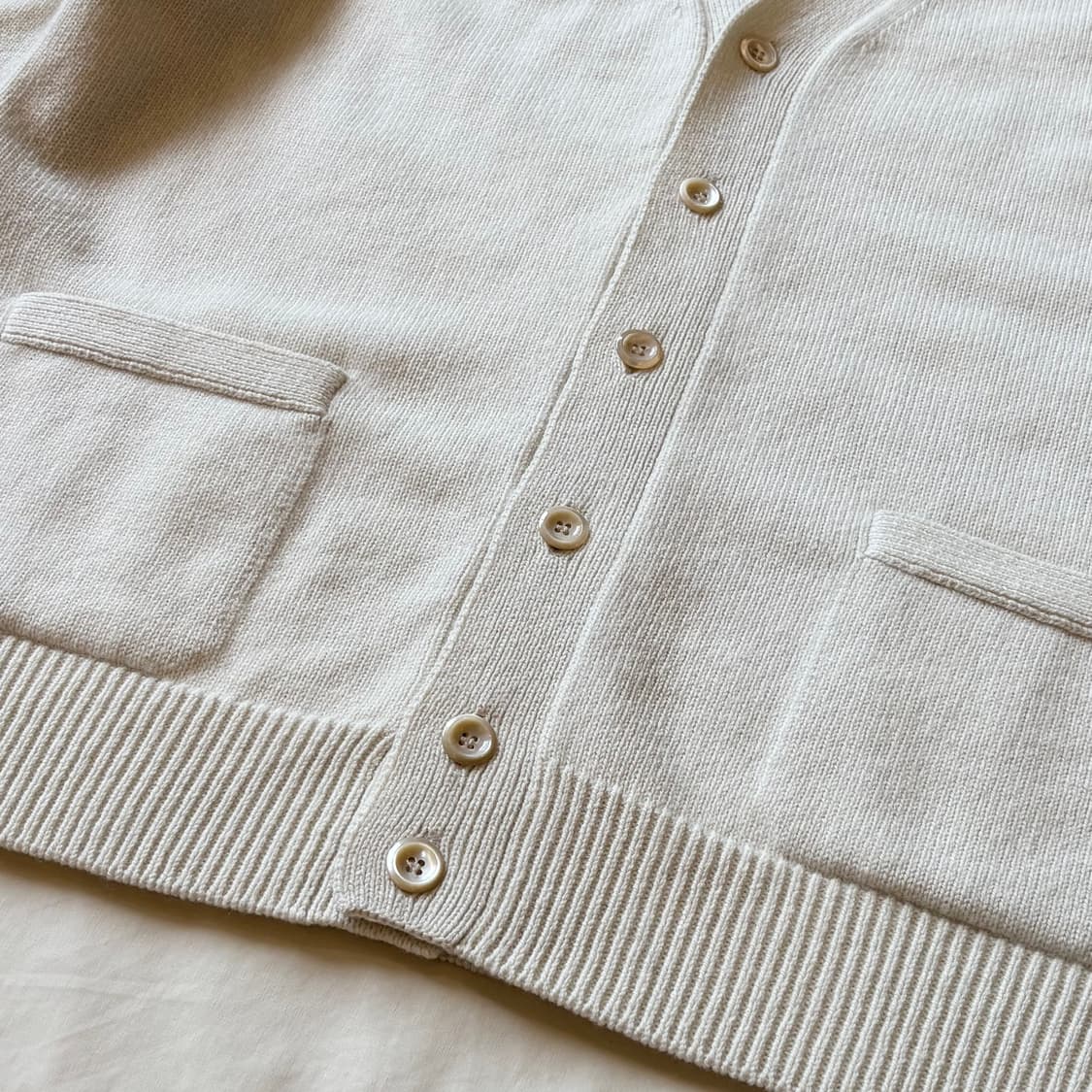 (XL) Drake’s 드레익스 에크루 램스울 6B 카디건 상품이미지6