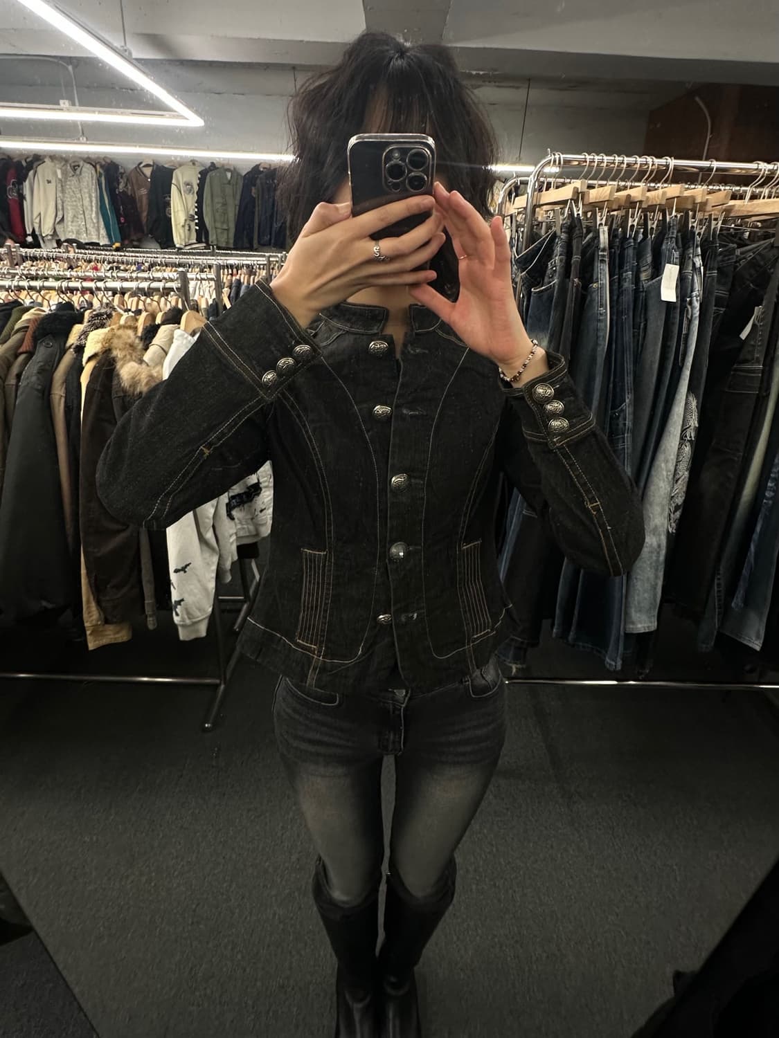 M)OLD NAVY 빈티지 여성 스티치 데님 자켓 상품이미지1