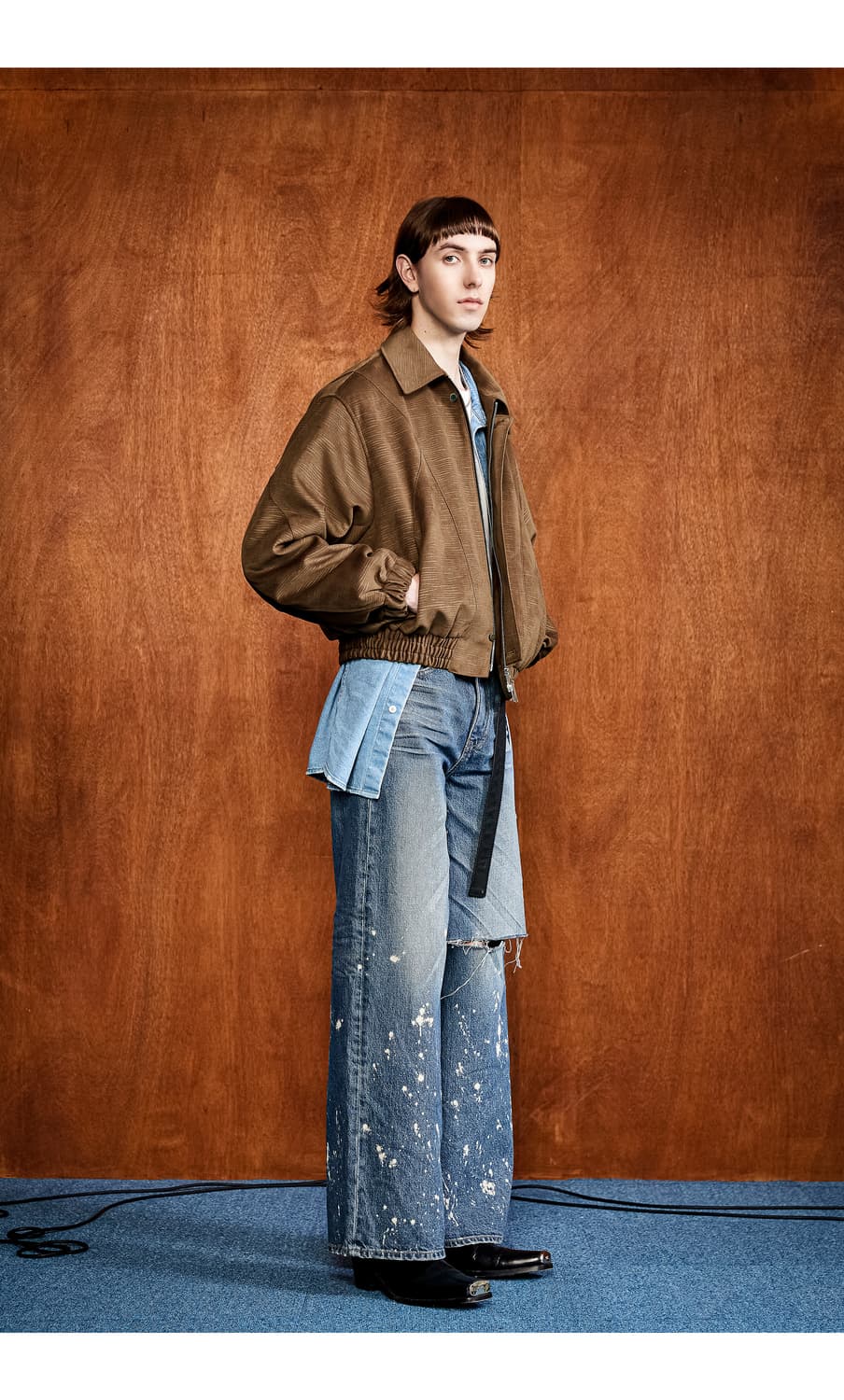 LMOOD 엘무드 크로아상 블루종 카멜 상품이미지3