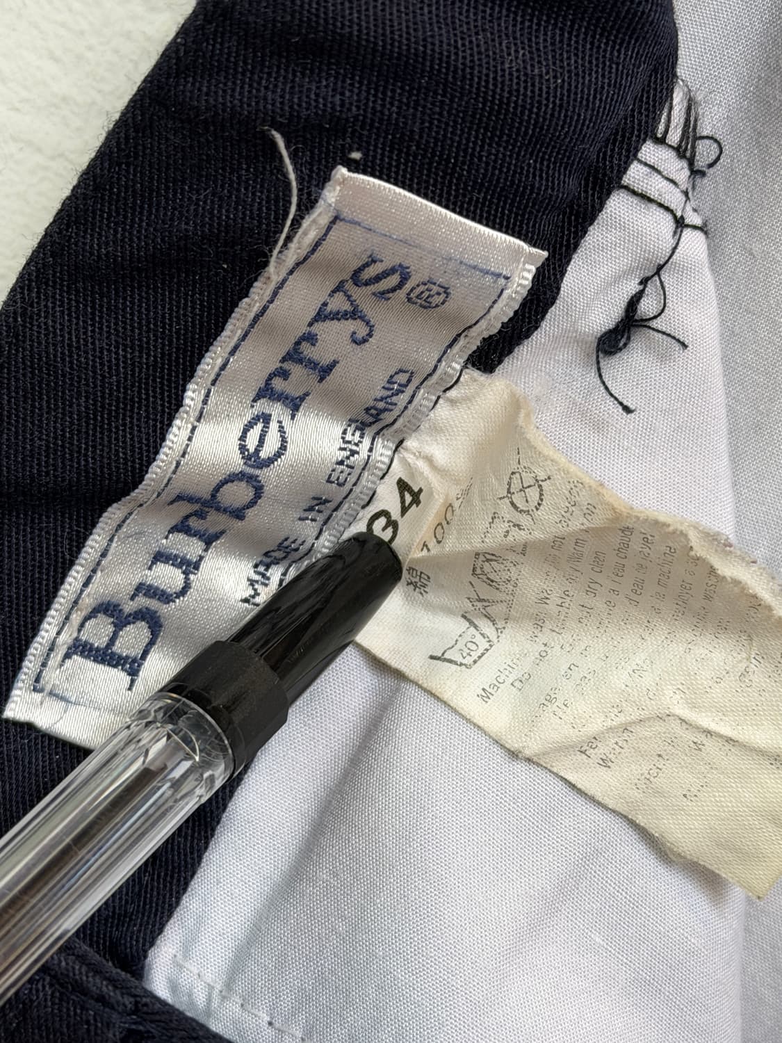 Burberrys 버버리 네이비 치노 핀턱 트라우저 34 상품이미지6