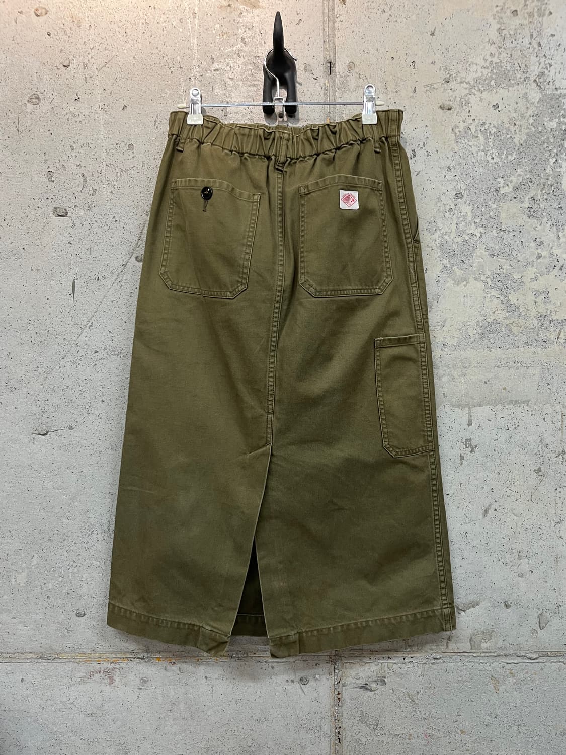 단톤 코튼 롱스커트 올리브 그린 상품이미지2