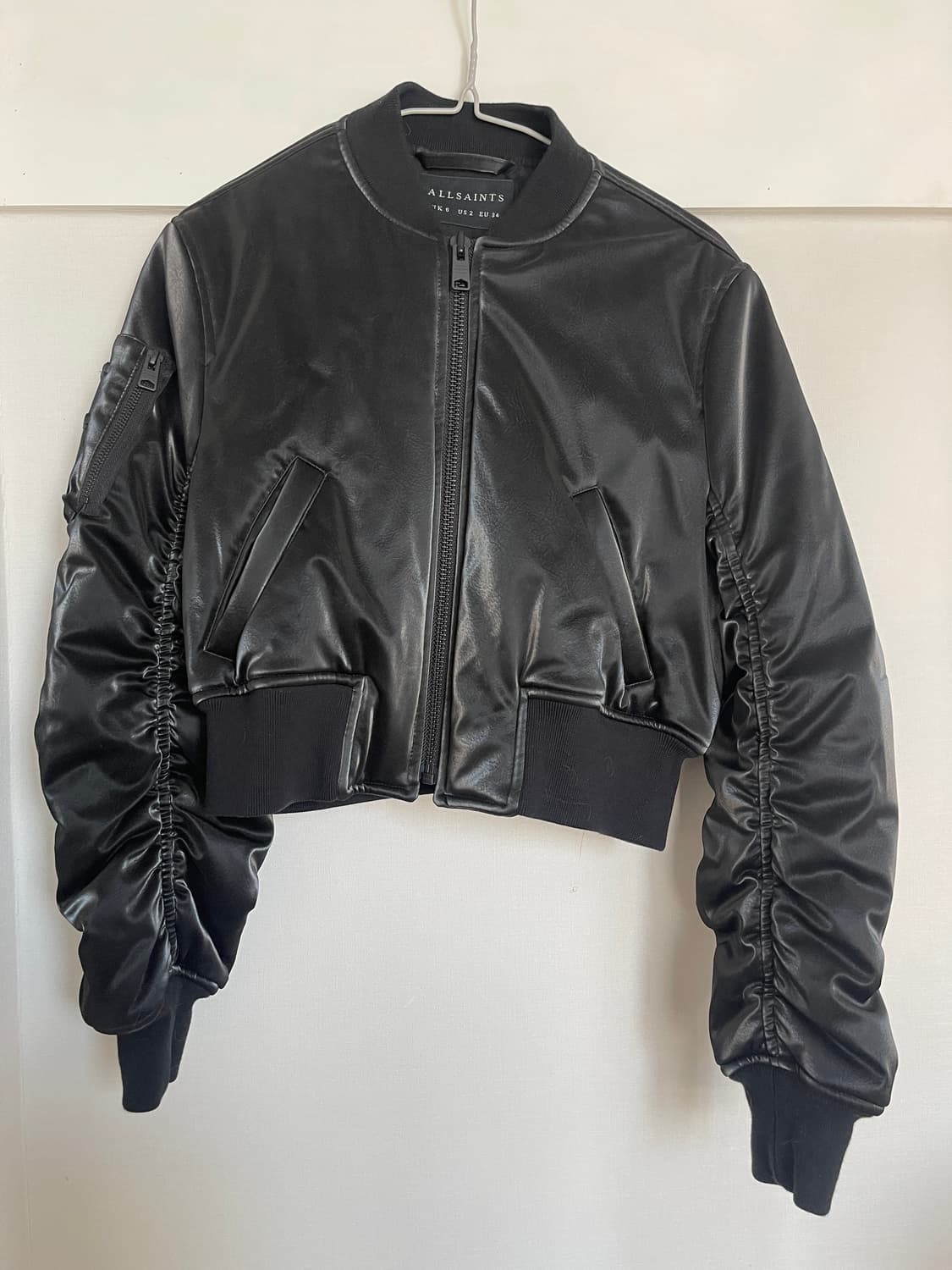 ALL SAINTS 올세인츠 캘리 샤인 보머 자켓 블랙 UK6 상품이미지4