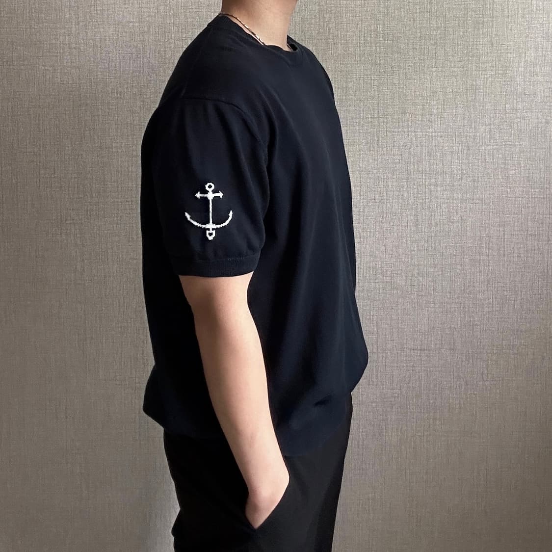 Guernsey Woollens 건지 울른스 피셔맨 반팔 니트 상품이미지2