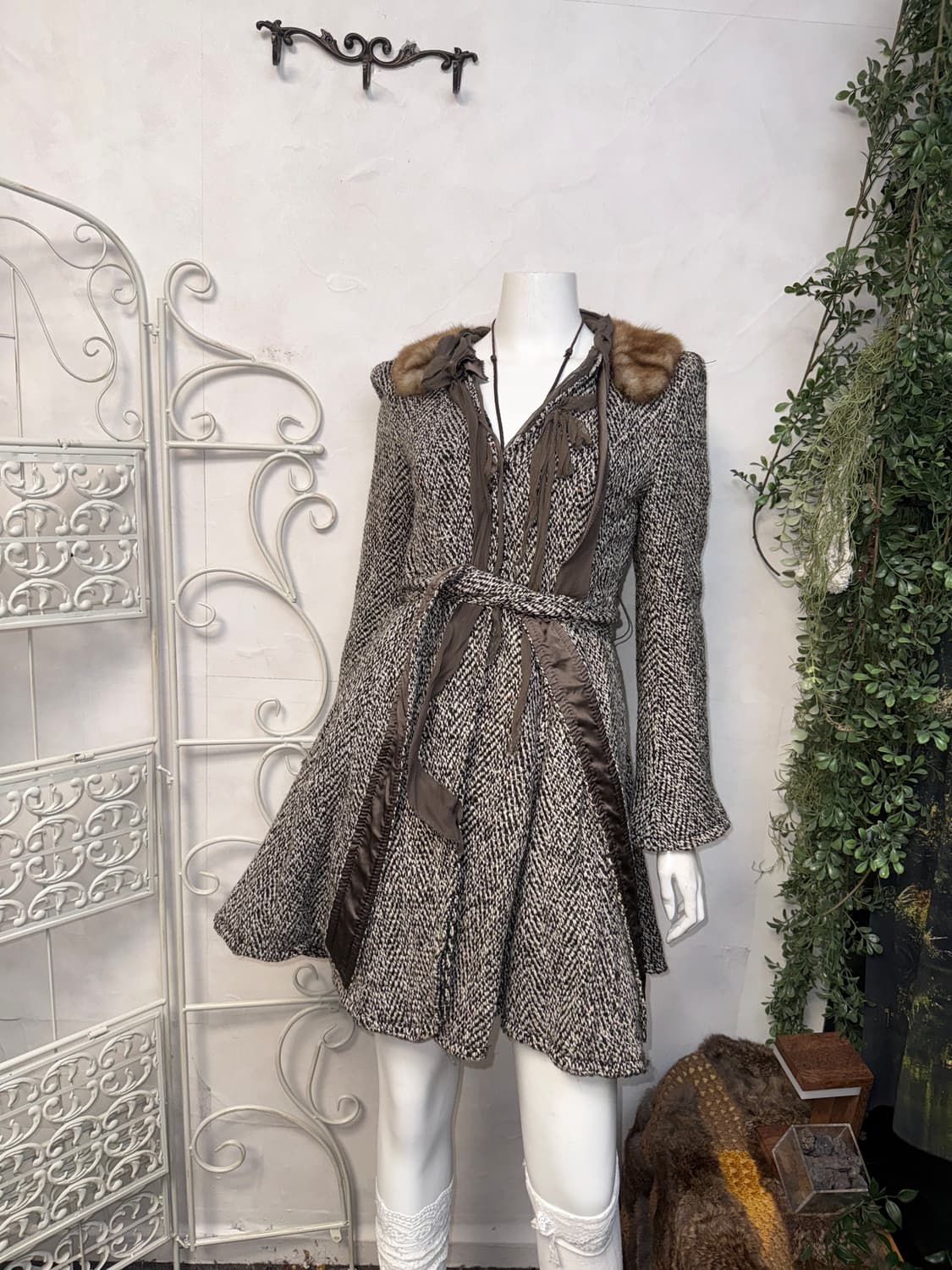 O’2ND brown mink fur silk detail coat 상품이미지5