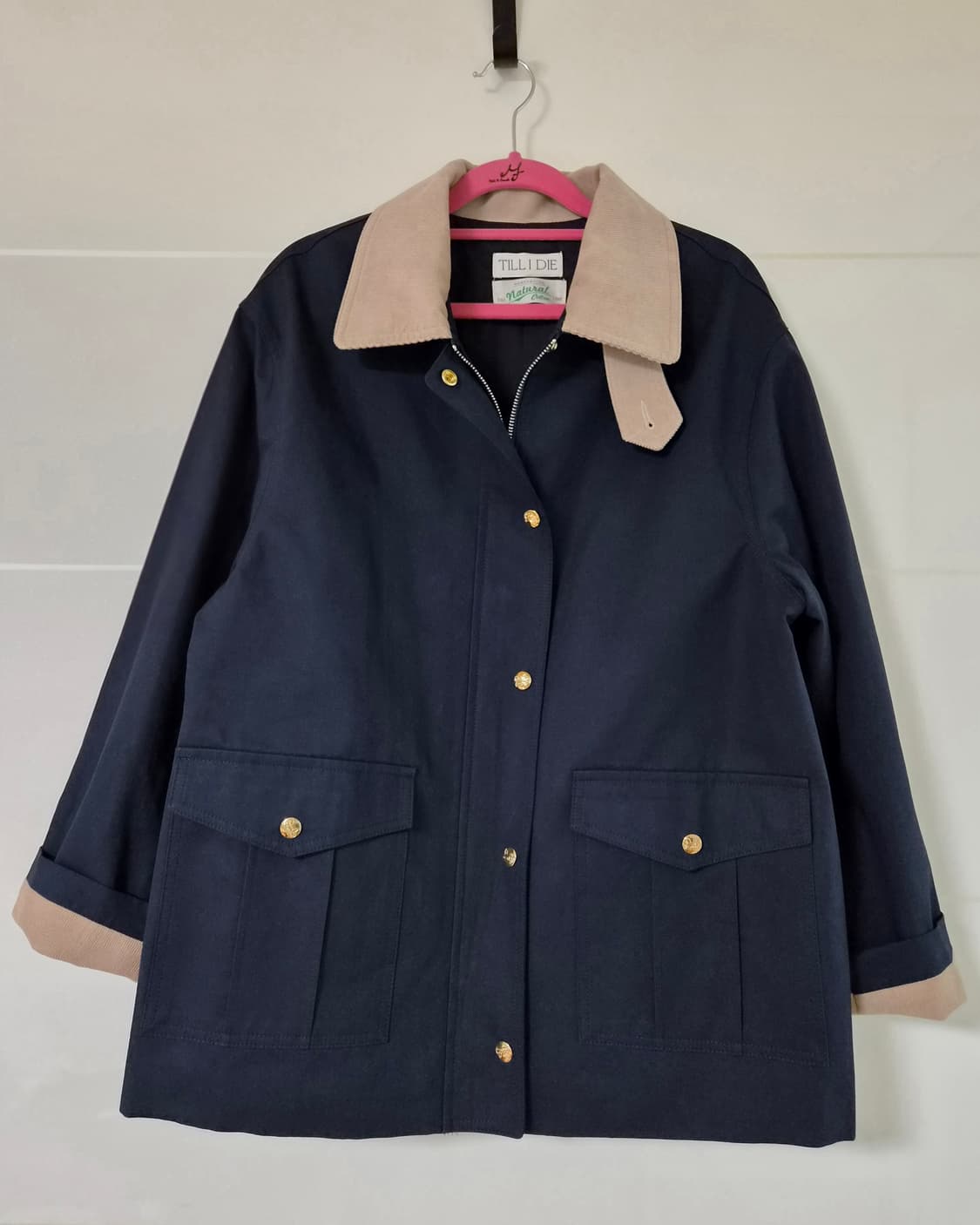 틸아이다이 배색카라자켓 네이비 상품이미지6