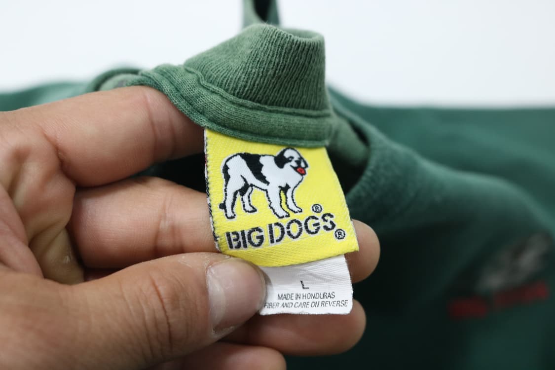 Big Dogs 빅독 90s 빈티지 미식축구 그래픽 그린 반팔 티셔츠 상품이미지9