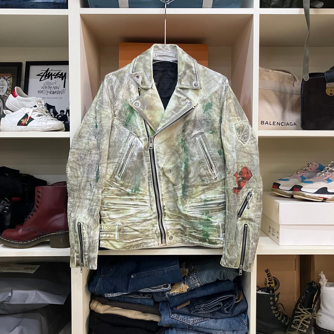 진호진스 트레쉬드 레더 라이더 자켓 S 상품이미지1