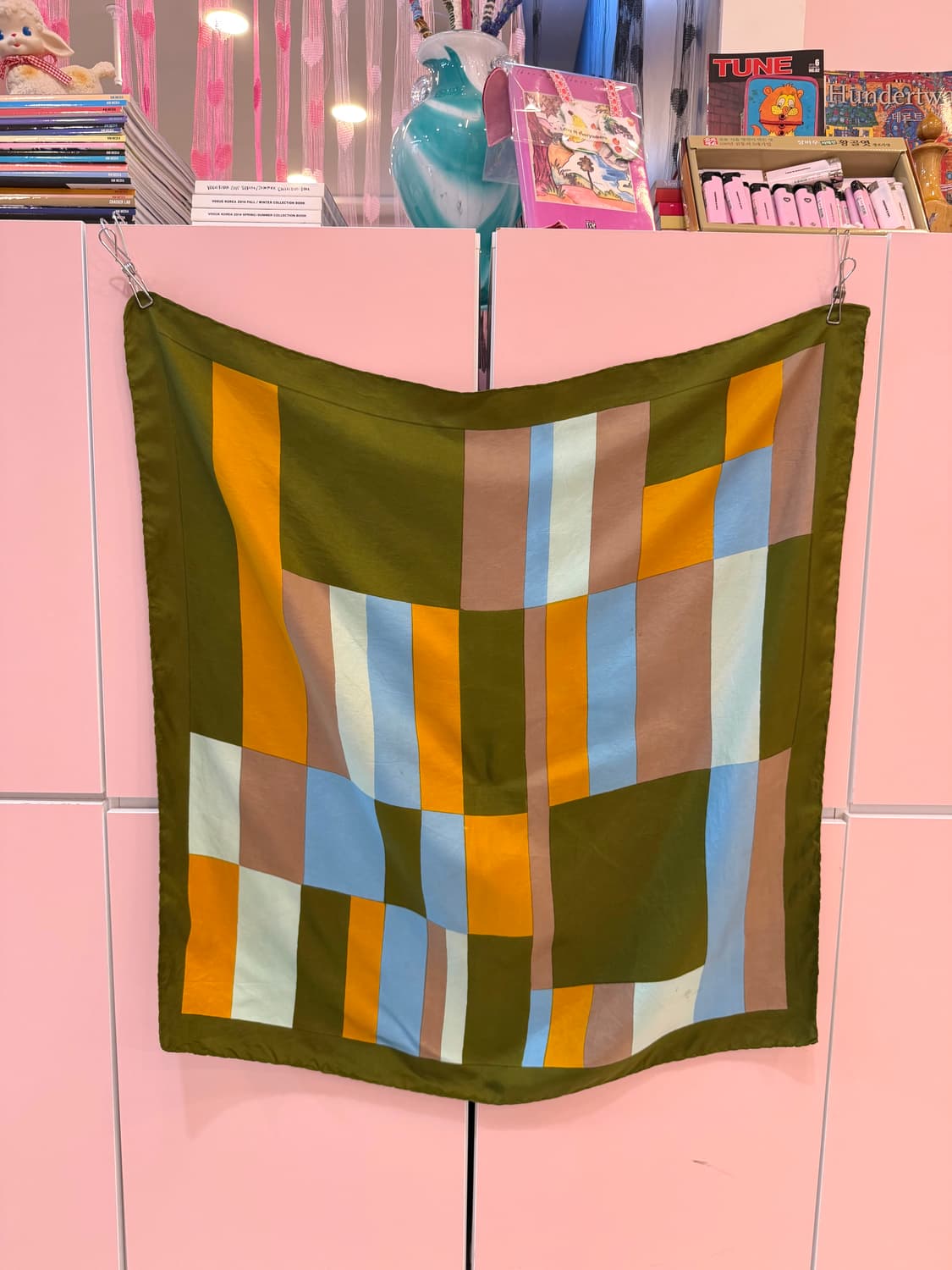 빈티지 그래픽 카키 스카프 상품이미지4