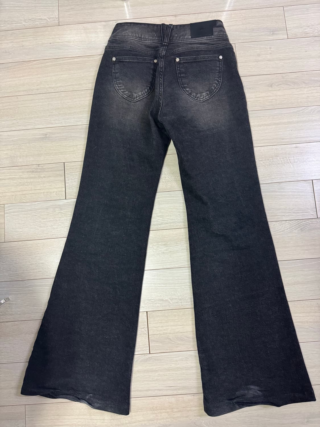 유즈 흑청 와이드부츠컷 데님 S 상품이미지2