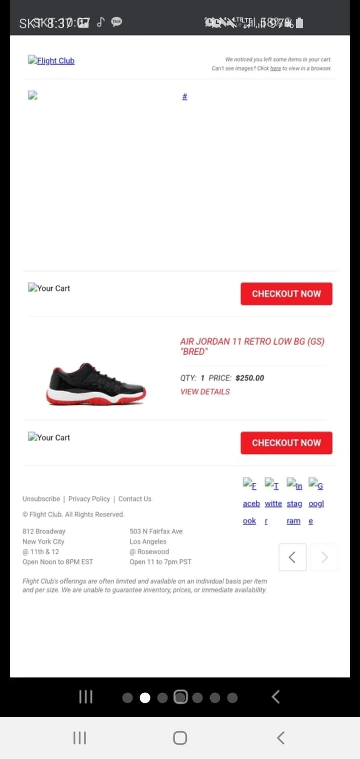 조던 11 브레드 로우 gs 7y 상품이미지10