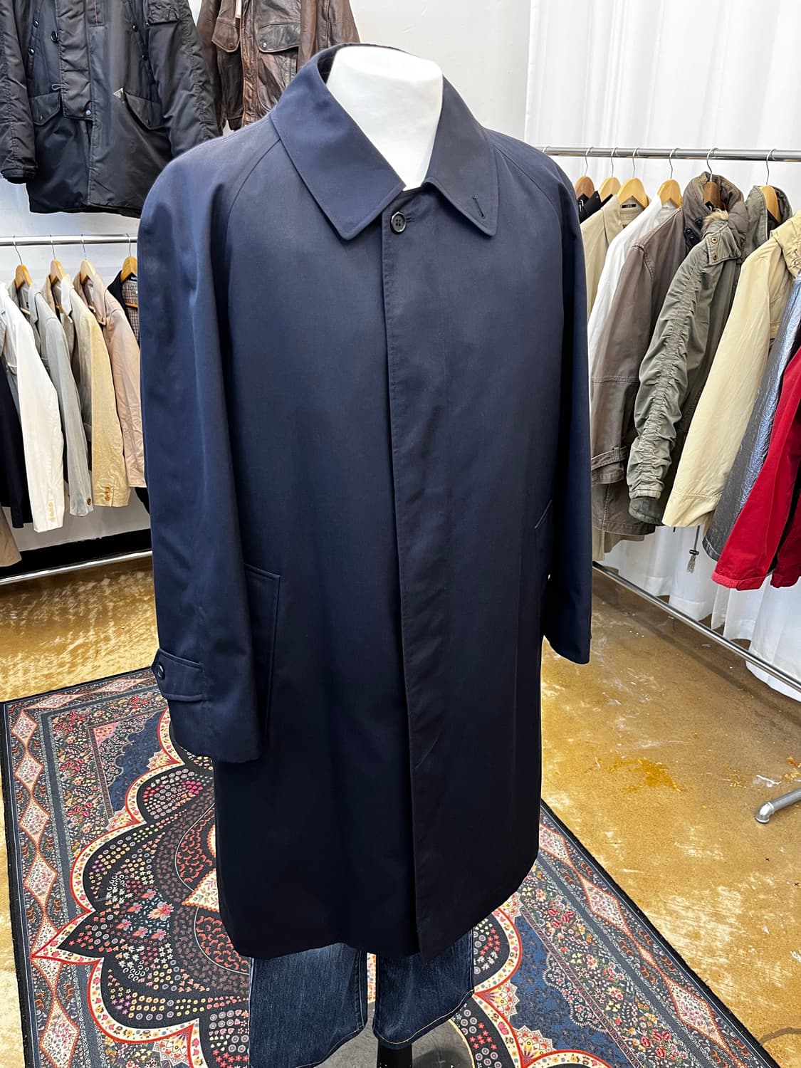 80's 버버리 발마칸 코트 다크네이비 상품이미지1