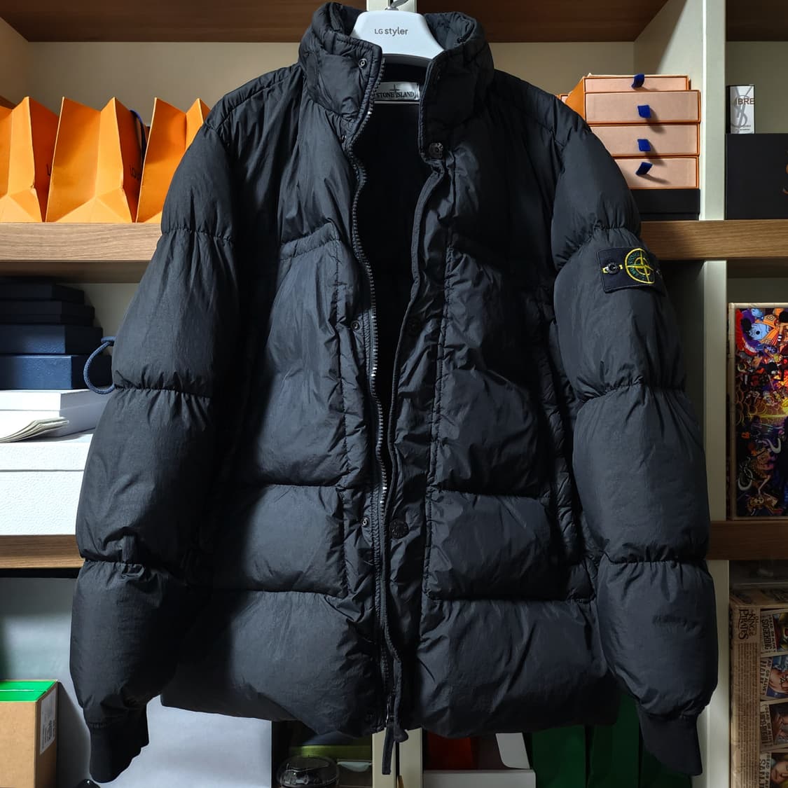 [새상품급]20FW 스톤아일랜드 크링클랩스 다운 패딩 XL 블랙 상품이미지1