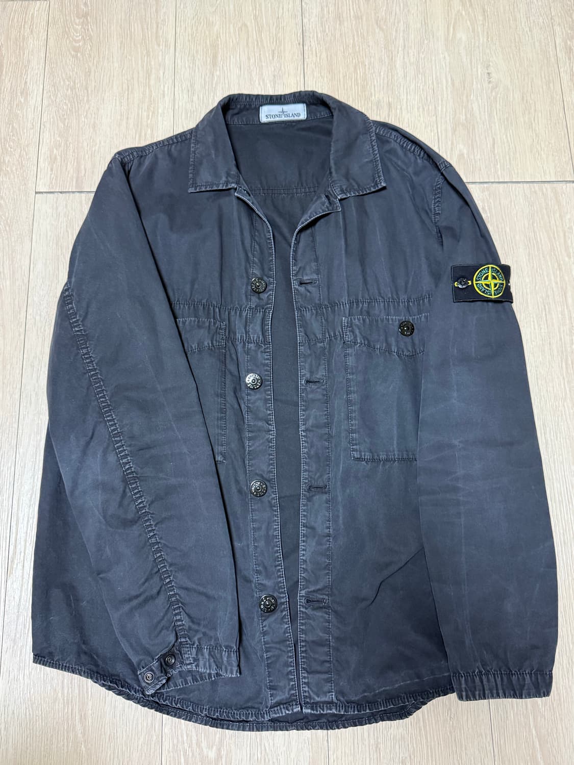 21ss 스톤아일랜드 올드이펙트 오버셔츠 블랙 L사이즈 상품이미지1