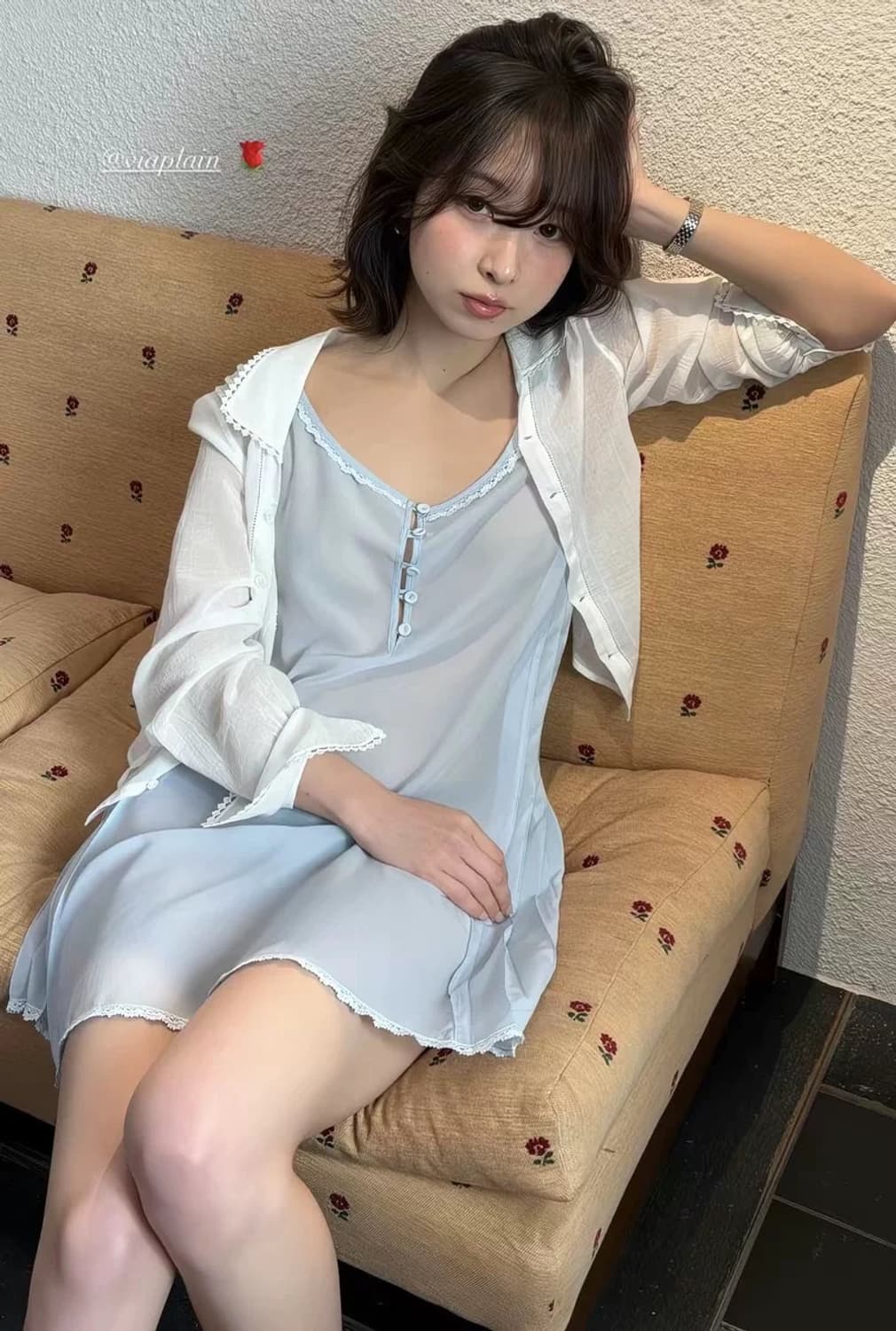 비아플레인 레이스 미니 드레스 상품이미지2