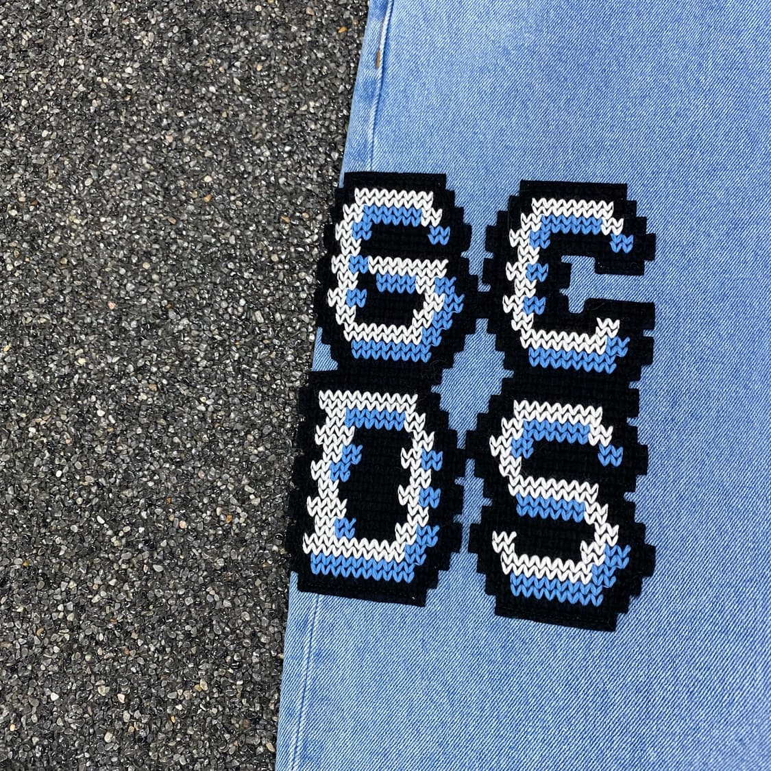 GCDS 픽셀 자수 로고 와이드 데님 팬츠 B3609 상품이미지4