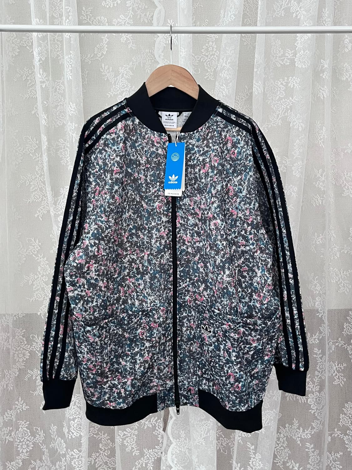 XS) 새상품 아디다스 플라워 롱 봄버 자켓 상품이미지1