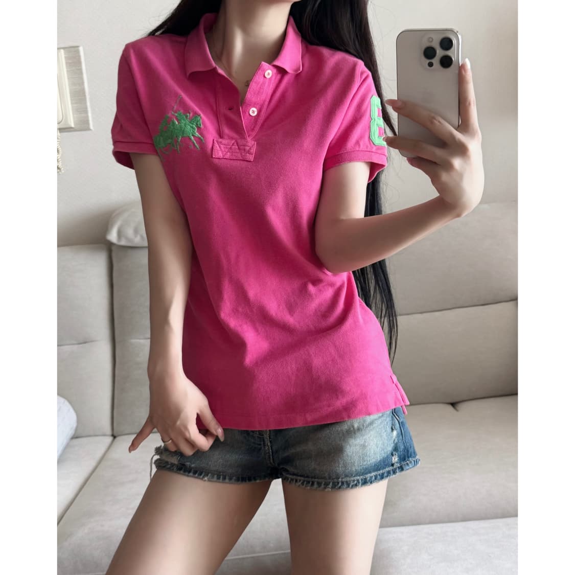 폴로 랄프로렌 빅포니 딸기 메론 핑크 그린 pk 반팔 상품이미지1