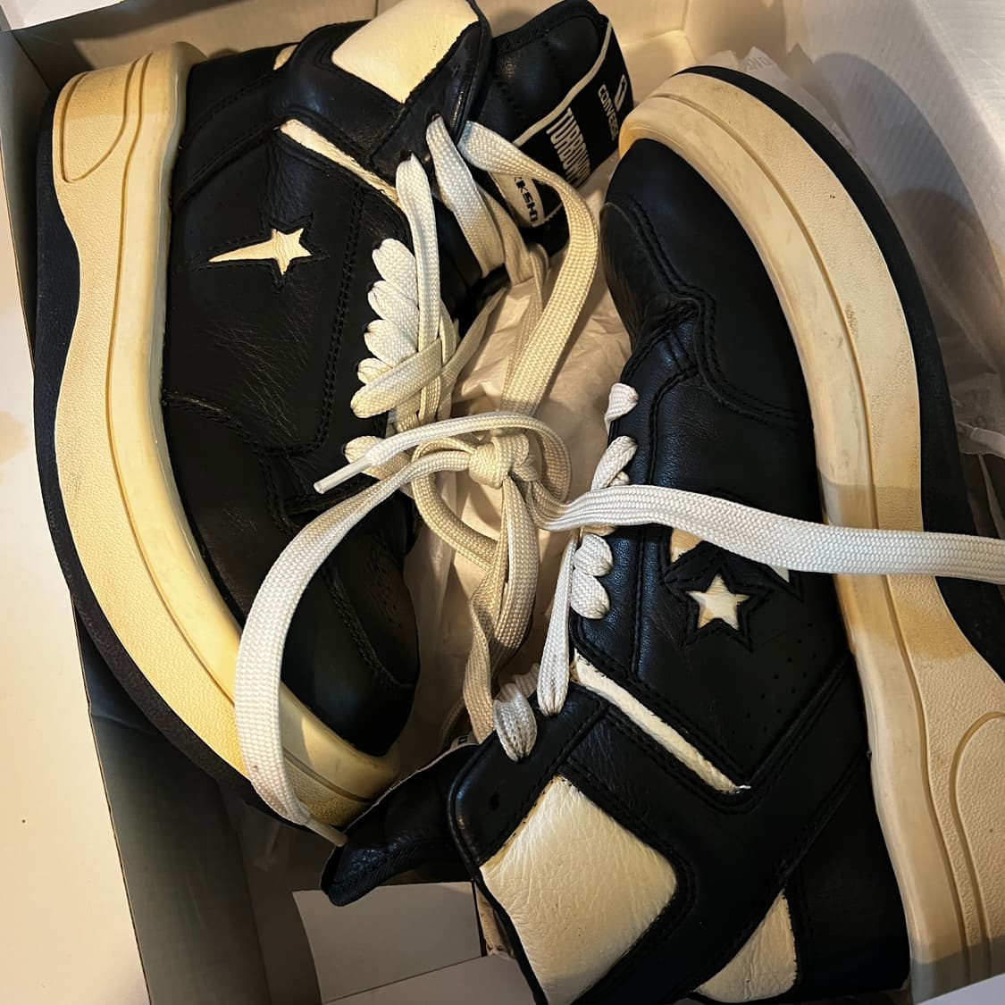 컨버스 x 릭 오웬스 다크쉐도우 터보웨폰 블랙 크림  상품이미지9