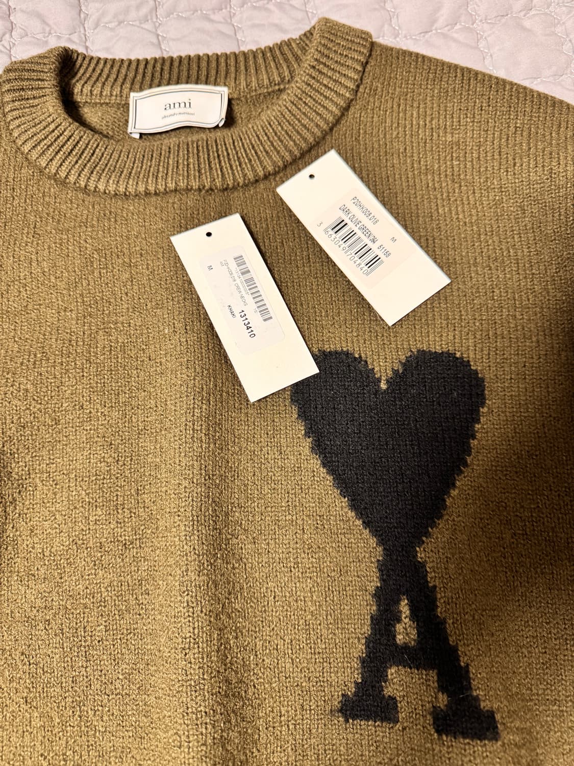 아미 인타르시아 니트 올리브 카키 M 상품이미지4