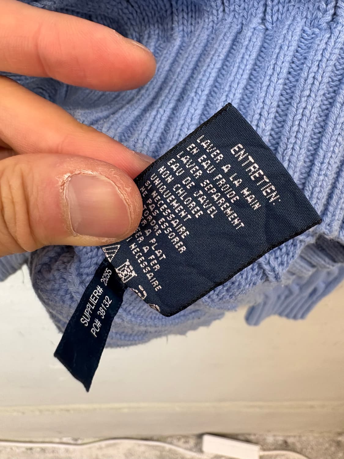 폴로랄프로렌 빈티지 하늘색 케이블 니트 상품이미지6